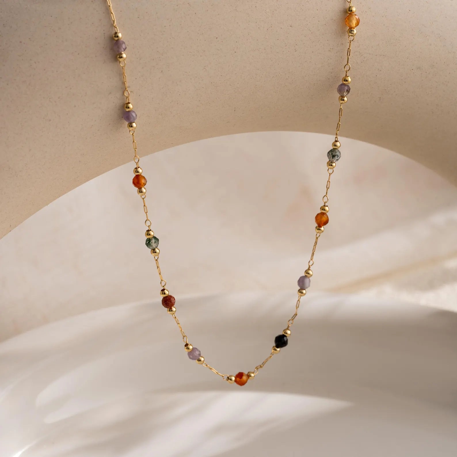 Tiny Gemstone Beaded Necklaces